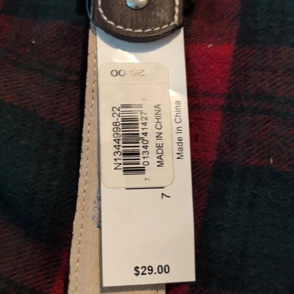 DBL Barrel Belt Girls Size 22 Brown and Lime Green‎ Belt Cowgirl NWT Flawed